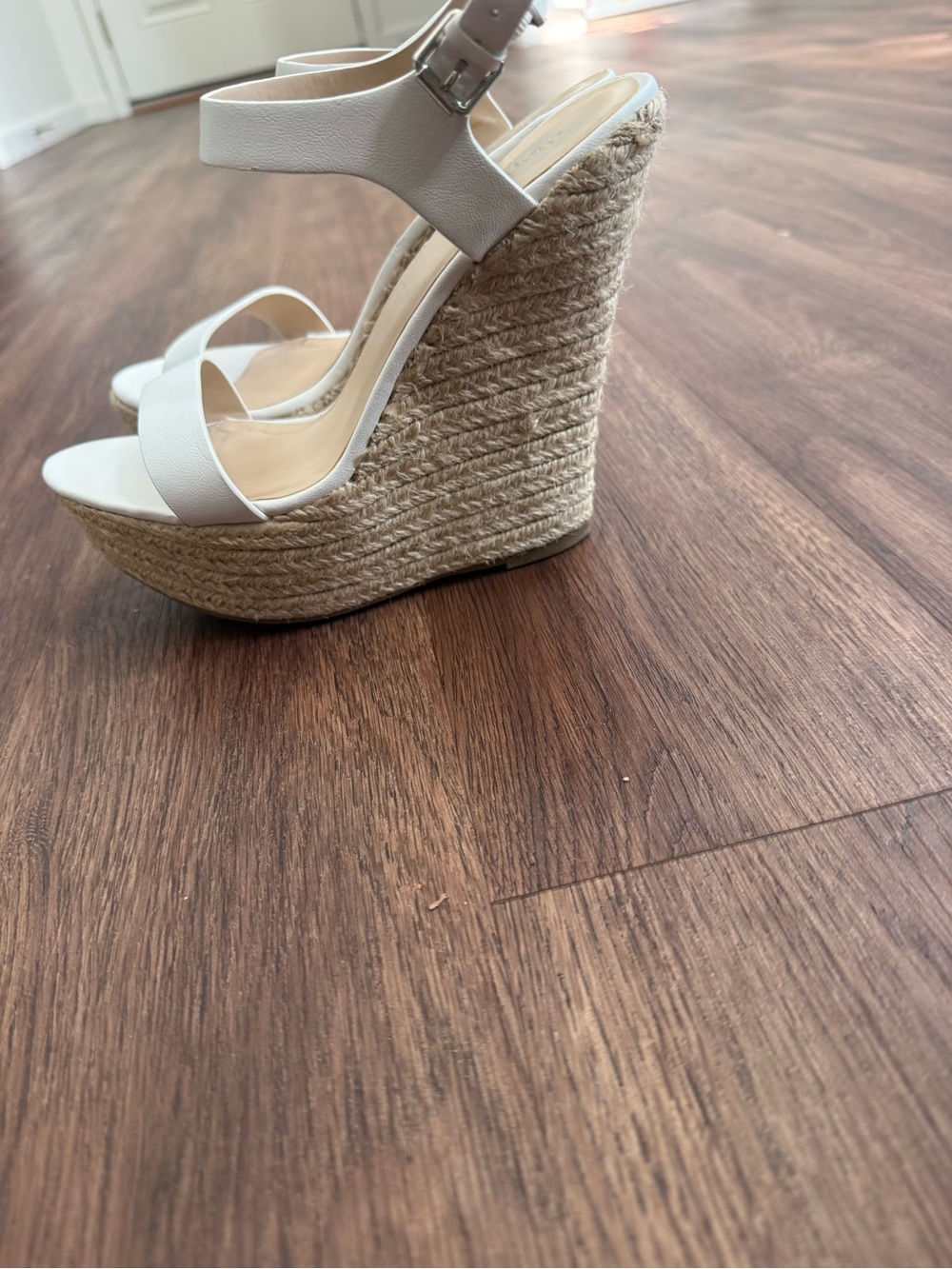 Charlotte Russe Cream Espadrille Platform Wedge Sandals - Picture 2 of 8